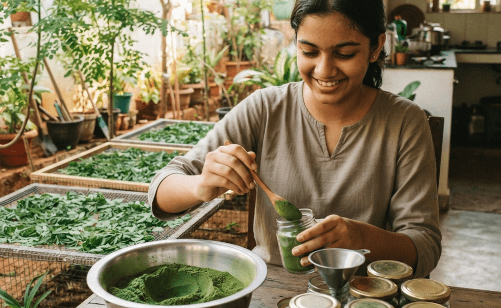 Goa Teen Turns Backyard Moringa Into Healthy Powder for All